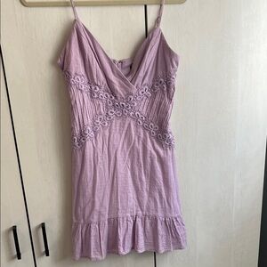 Lavender Lace Trim Women's Dress